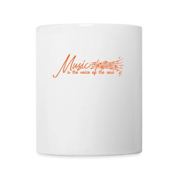 La musique est la voix de l’âme - partitions - Mug blanc - blanc - Devant