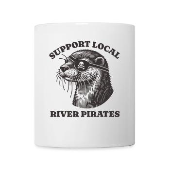 Soutenez Local River Pirates Drôle Loutre castor - Mug blanc - blanc - Devant
