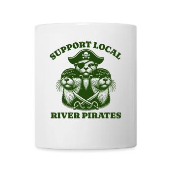 Soutenez Local River Pirates Drôle Loutre castor - Mug blanc - blanc - Devant