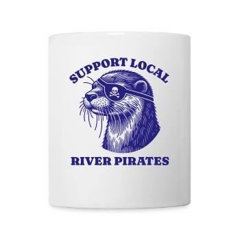 Soutenez Local River Pirates Drôle Loutre castor - Mug blanc - blanc - Devant