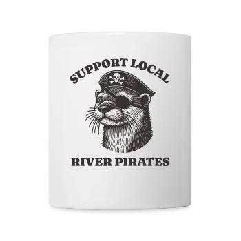 Soutenez Local River Pirates Drôle Loutre castor - Mug blanc - blanc - Devant