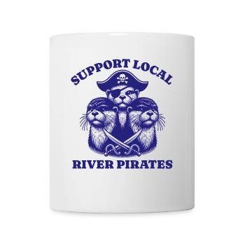 Soutenez Local River Pirates Drôle Loutre castor - Mug blanc - blanc - Devant