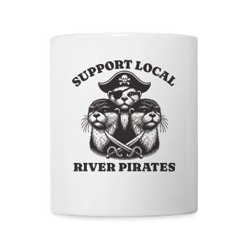 Soutenez Local River Pirates Drôle Loutre castor - Mug blanc - blanc - Devant