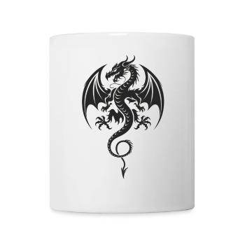 Tribal Drache Tattoo Stil - Tasse - Weiß - Vorne