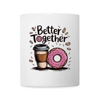 Café et beignet – mieux ensemble - Mug blanc - blanc - Devant