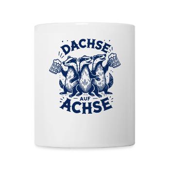 Dachse Auf Achse Party Crew Spaß - Tasse - Weiß - Vorne