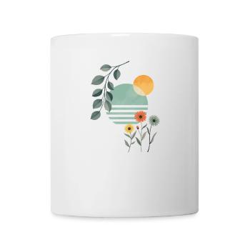 Botanische Sonne Blumige Gelassenheit - Tasse - Weiß - Vorne