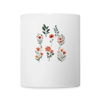 Verschiedene florale botanische Sets - Tasse - Weiß - Vorne