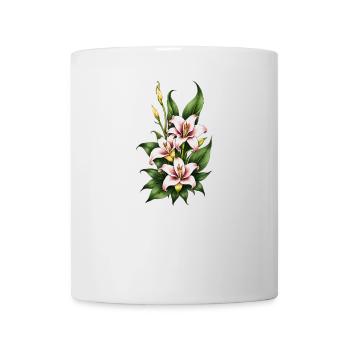 Rosa & Weiße Lilienblüte - Tasse - Weiß - Vorne