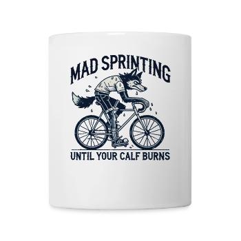 Mad Sprint Vélo Loup Veau Brûle - Mug blanc - blanc - Devant