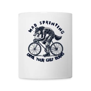 Mad Sprinting Fahrrad Bis Dein Bein Bringt - Tasse - Weiß - Vorne