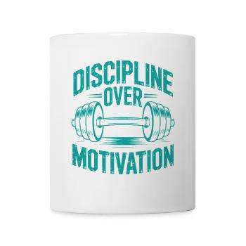 Discipline Over Motivation for Fitness Sportsman - Mug - white - Front