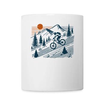 VTT Aventure Vélo Nature Rétro Design - Mug blanc - blanc - Devant