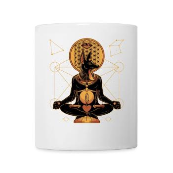 Anubis Ancient Egypt Sacred Geometry Balance - Mug - white - Front