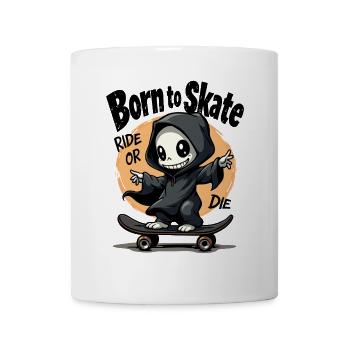 Grim Reaper Born to Skate Skater Skateboard - Mug - white - Front