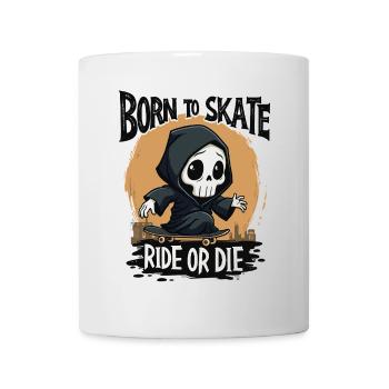 Grim Reaper Born to Skate Skater Skateboard - Mug - white - Front