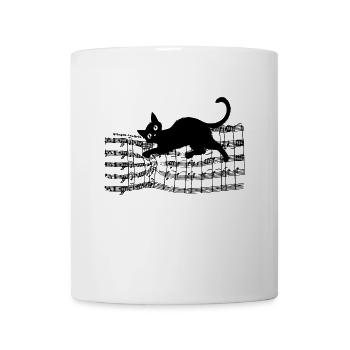 Chat Ludique Sur Partitions De Notes - Mug blanc - blanc - Devant