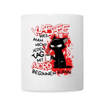 Kaffee kann Mord verhindern – Sarkastische Katze - Tasse - Weiß - Vorne