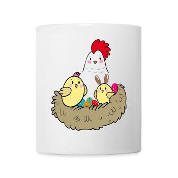 Happy Easter chicks in the nest - Mug - white - Front