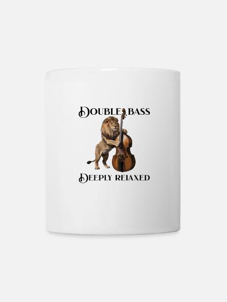 Kontrabass Tiefenentspannt Löwe Musik - Tasse - Weiß