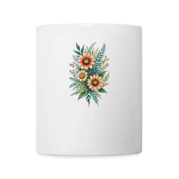 Lebendige Blumenstraußharmonie - Tasse - Weiß - Vorne