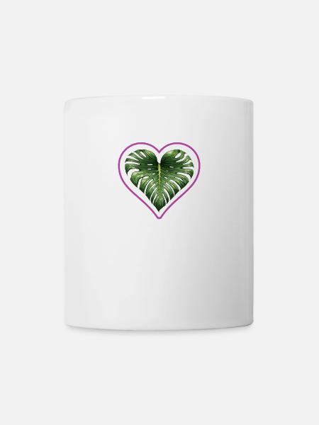 Monstera Herz Blüte - Tasse - Weiß