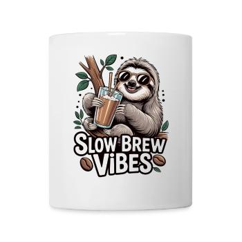 Kaffee Vibes mit Faultier - Tasse - Weiß - Vorne