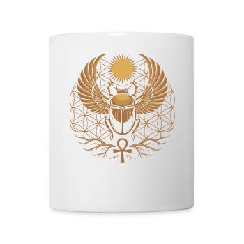 Sacred Scarab | Egyptian Solar Symbol Art - Mug - white - Front