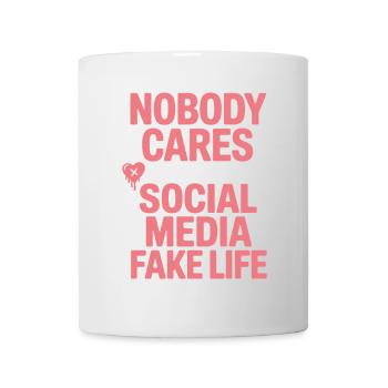 Personne ne se soucie de votre fausse vie sur les réseaux sociaux - Mug blanc - blanc - Devant