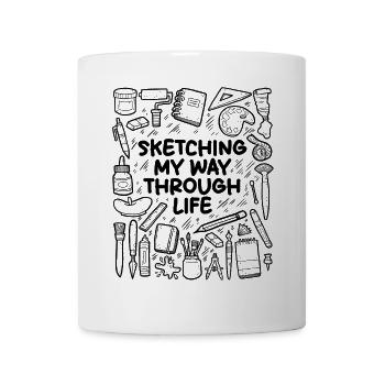 Skizziere meinen Weg durchs Leben – Kunst - Tasse - Weiß - Vorne