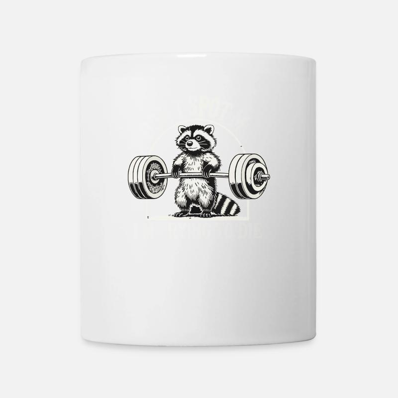 Ne te moque pas de moi, j’essaie de mourir, raton laveur - Mug blanc - blanc