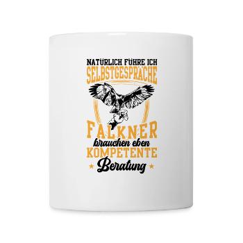 Falkner führt Selbstgespräche Beizjagd Falknerei - Tasse - Weiß - Vorne