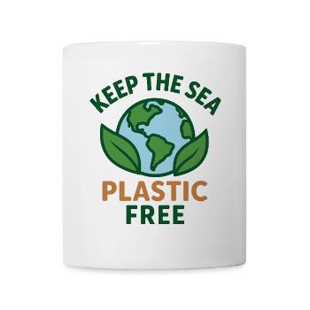 Keep the Sea Eco T-Shirt mit Botschaft - Tasse - Weiß - Vorne