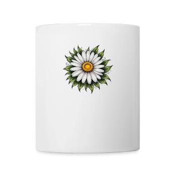 Daisy Bloom with Leaves - Mug - white - Front