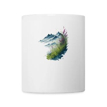 Alpine Bouquet: Mountain Floral Watercolor Art - Mug - white - Front
