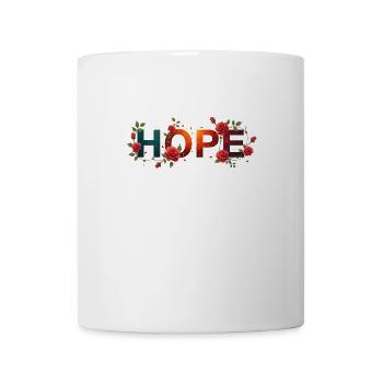 Floral Espoir Mot Art - Mug blanc - blanc - Devant