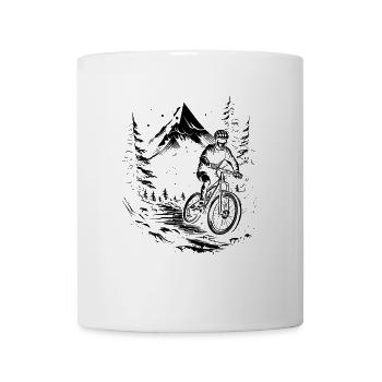 Mountainbiking Skizze - Tasse - Weiß - Vorne