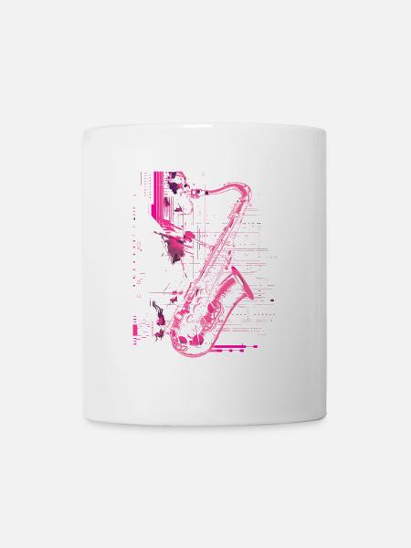 Saxophonist Skizze - Tasse - Weiß