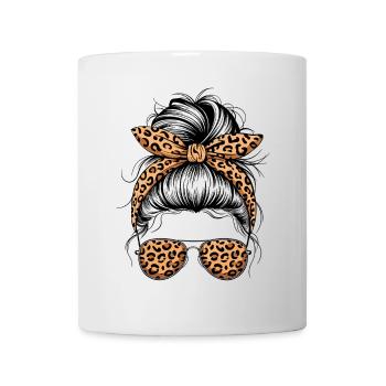 Cool Mom Life Messy Bun Mom Fête des Mères - Mug blanc - blanc - Devant