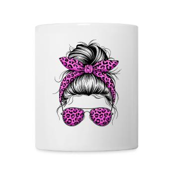 Cool Mom Life Messy Bun Mom Fête des Mères - Mug blanc - blanc - Devant