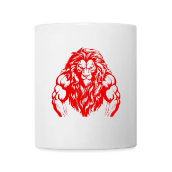 Löwe Bodybuilding Muskeln Gym - Tasse - Weiß - Vorne