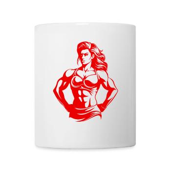 Woman Muscles Gym Bodybuilding Fitness - Mug - white - Front