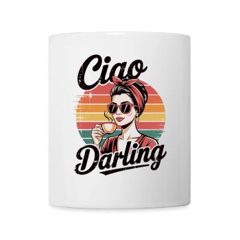 Ciao Darling – Retro Kaffeelady - Tasse - Weiß - Vorne