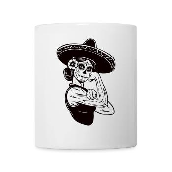 Mexican Calavera Girl with Sombrero - Mug - white - Front