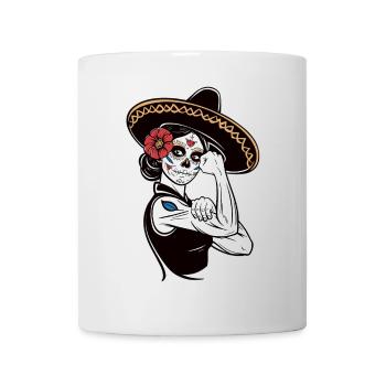 Calavera Girl with Sombrero - Mug - white - Front