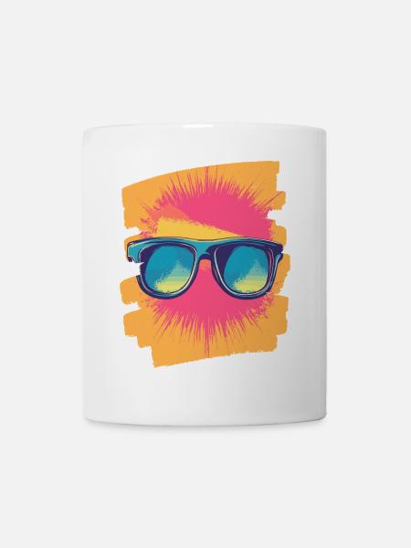 Sonnenbrille Sommer - Tasse - Weiß