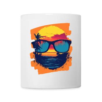 Sunglasses Summer Palm Trees - Mug - white - Front