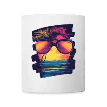 Sunglasses Summer Palm Trees - Mug - white - Front