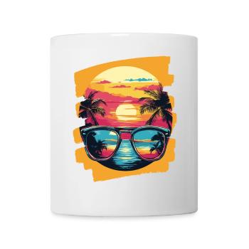 Sunglasses Summer Palm Trees - Mug - white - Front