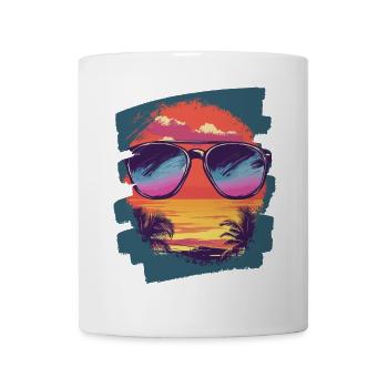 Sunglasses Summer Palm Trees - Mug - white - Front
